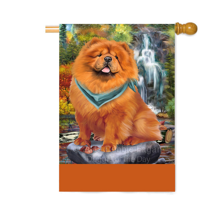 Personalized Scenic Waterfall Chow Chow Dog Custom House Flag FLG-DOTD-A61043
