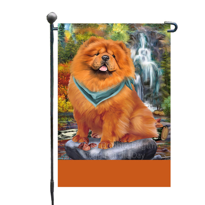 Personalized Scenic Waterfall Chow Chow Dog Custom Garden Flags GFLG-DOTD-A60987