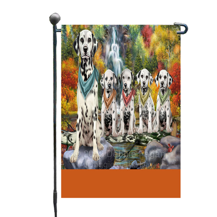 Personalized Scenic Waterfall Dalmatian Dogs Custom Garden Flags GFLG-DOTD-A61004