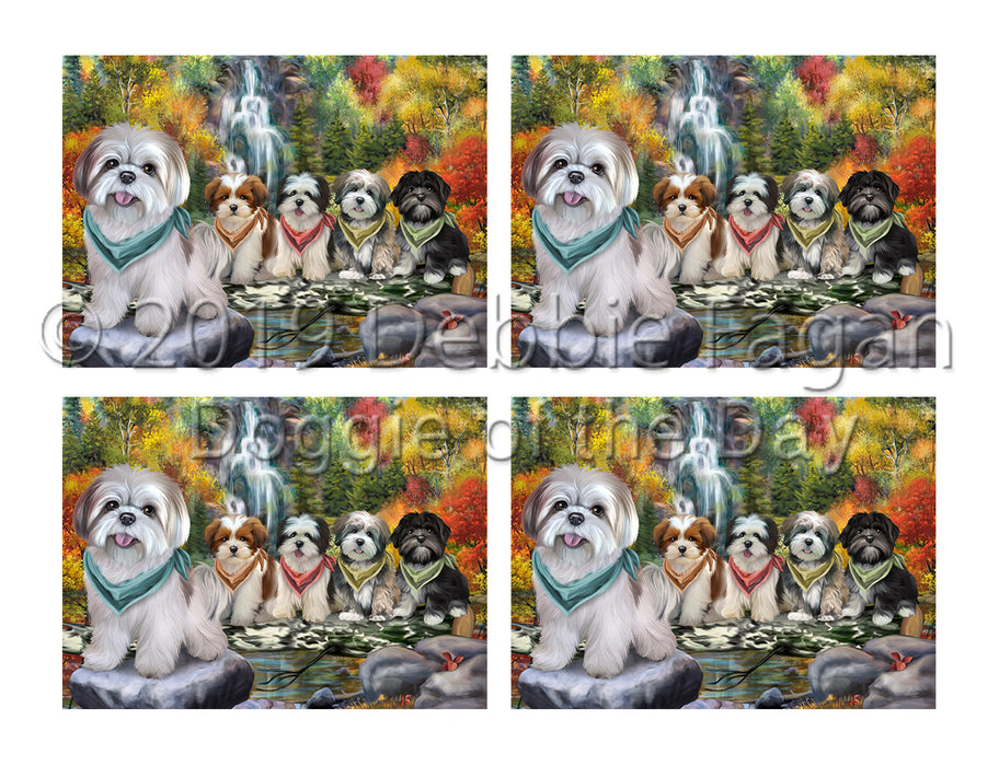 Scenic Waterfall Lhasa Apso Dogs Placemat