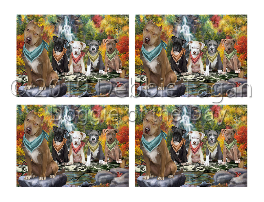 Scenic Waterfall Pit Bull Dogs Placemat