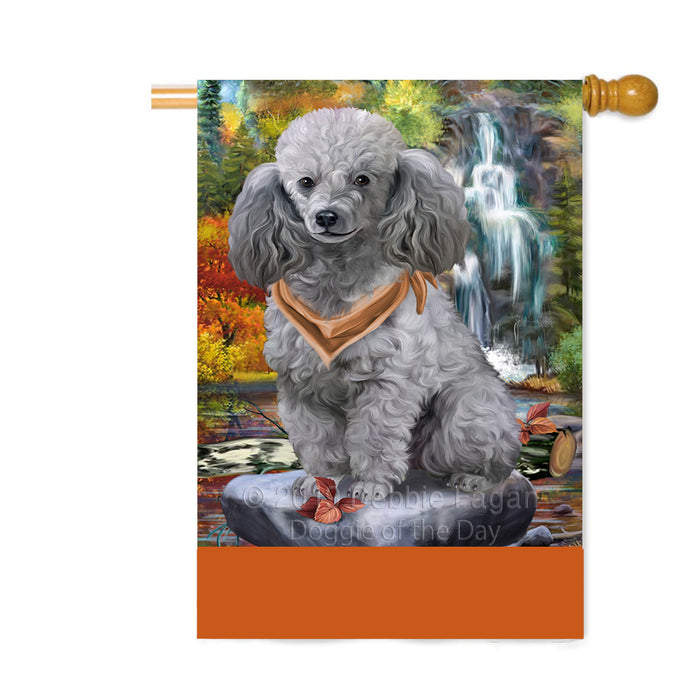 Personalized Scenic Waterfall Poodle Dog Custom House Flag FLG-DOTD-A61143