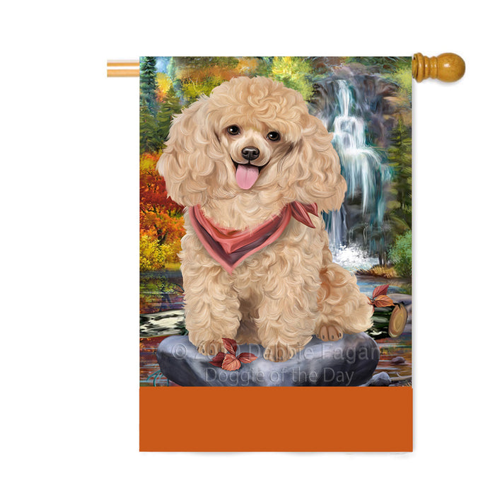 Personalized Scenic Waterfall Poodle Dog Custom House Flag FLG-DOTD-A61144
