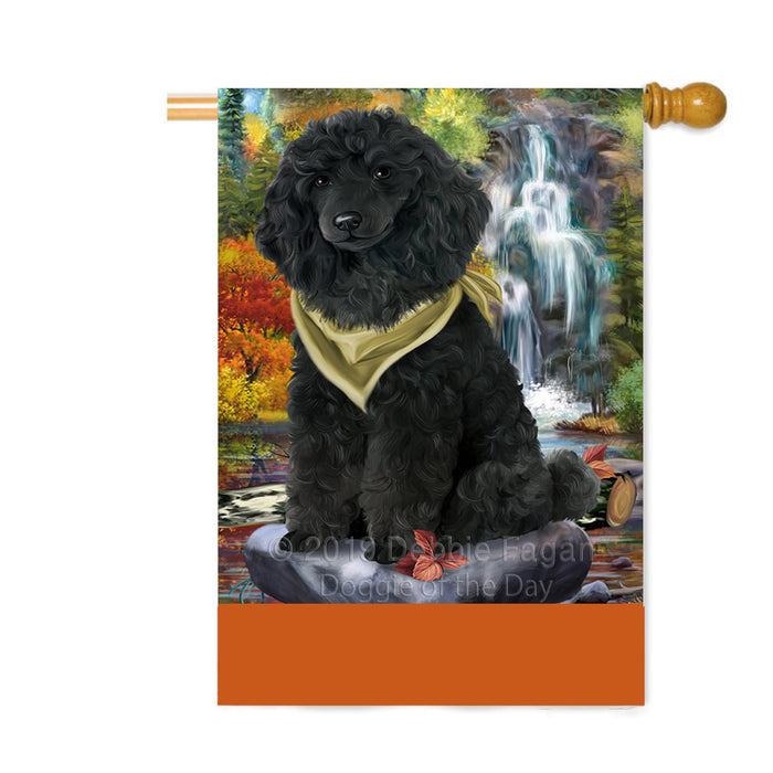 Personalized Scenic Waterfall Poodle Dog Custom House Flag FLG-DOTD-A61145