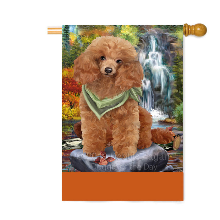 Personalized Scenic Waterfall Poodle Dog Custom House Flag FLG-DOTD-A61146