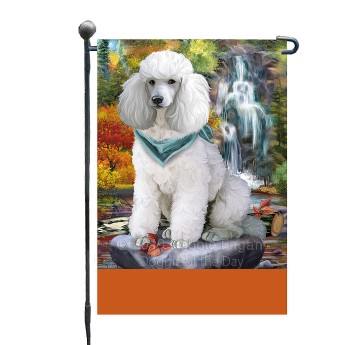 Personalized Scenic Waterfall Poodle Dog Custom Garden Flags GFLG-DOTD-A61091