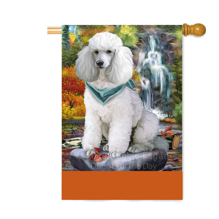 Personalized Scenic Waterfall Poodle Dog Custom House Flag FLG-DOTD-A61147