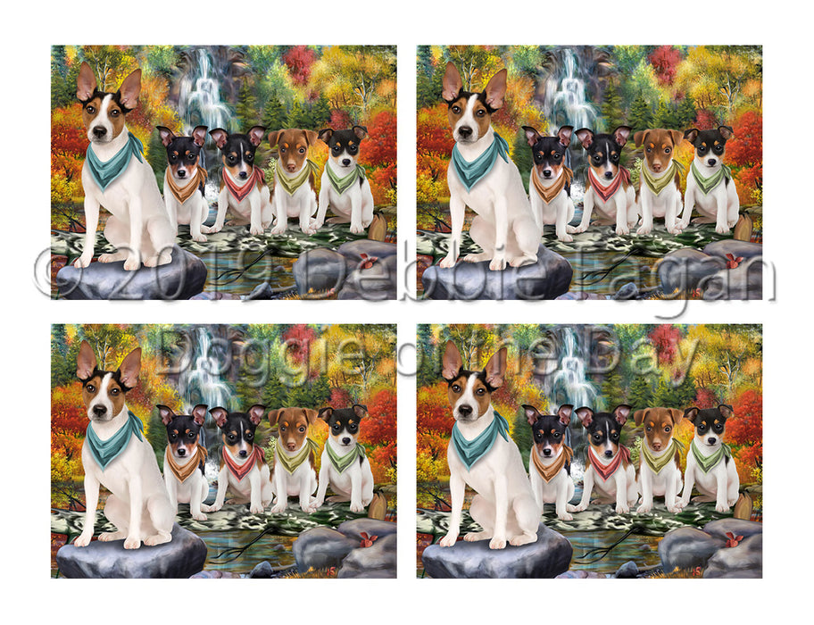 Scenic Waterfall Rat Terrier Dogs Placemat