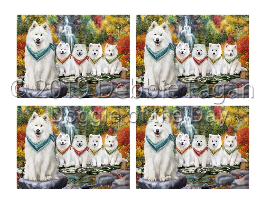 Scenic Waterfall Samoyed Dogs Placemat