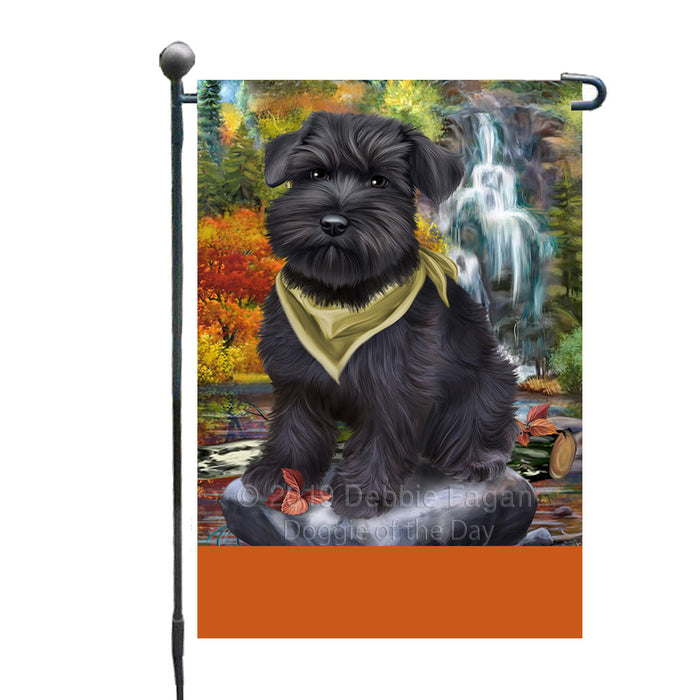 Personalized Scenic Waterfall Schnauzer Dog Custom Garden Flags GFLG-DOTD-A61114
