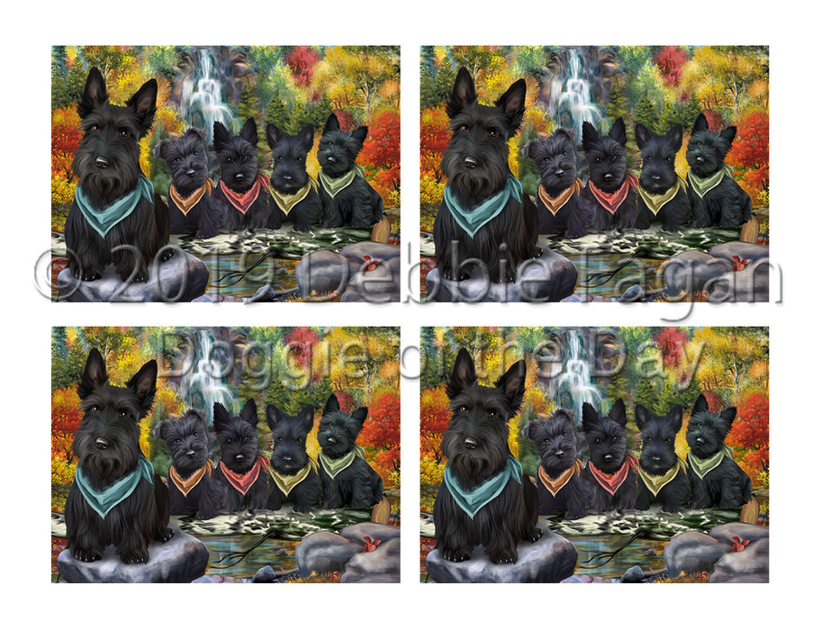 Scenic Waterfall Scottish Terrier Dogs Placemat