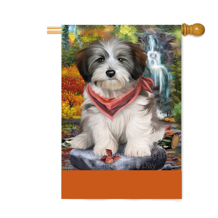 Personalized Scenic Waterfall Tibetan Terrier Dog Custom House Flag FLG-DOTD-A61208