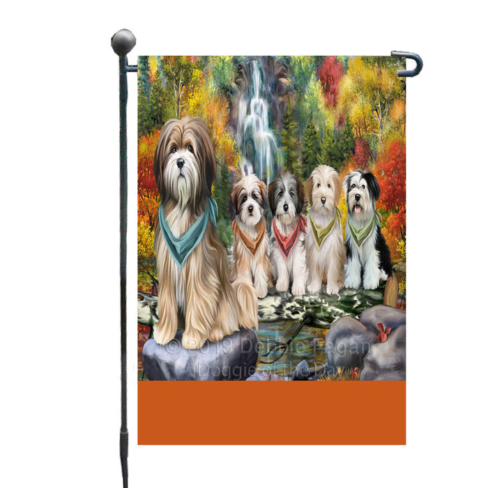 Personalized Scenic Waterfall Tibetan Terrier Dogs Custom Garden Flags GFLG-DOTD-A61150