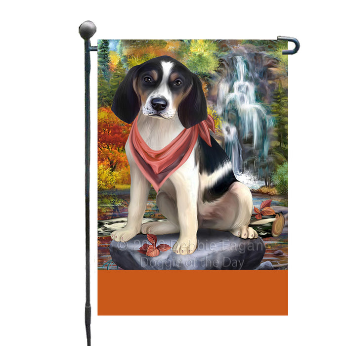 Personalized Scenic Waterfall Treeing Walker Coonhound Dog Custom Garden Flags GFLG-DOTD-A61157