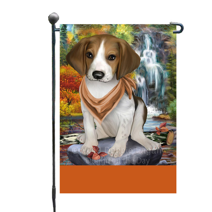 Personalized Scenic Waterfall Treeing Walker Coonhound Dog Custom Garden Flags GFLG-DOTD-A61158
