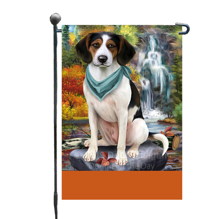Personalized Scenic Waterfall Treeing Walker Coonhound Dog Custom Garden Flags GFLG-DOTD-A61159