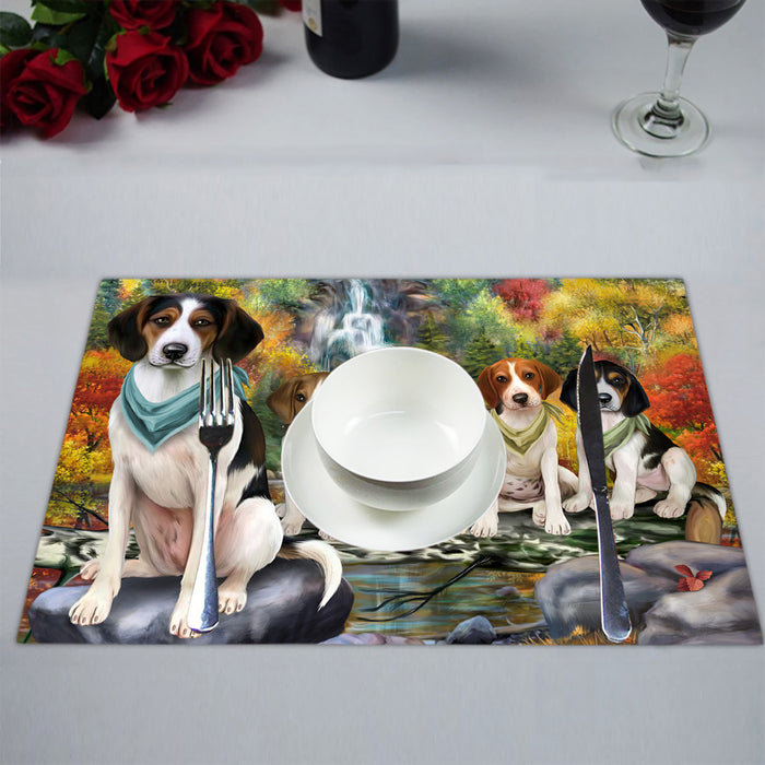 Scenic Waterfall Treeing Walker Coonhound Dogs Placemat