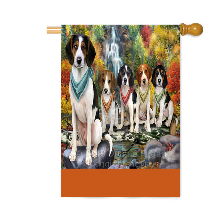 Personalized Scenic Waterfall Treeing Walker Coonhound Dogs Custom House Flag FLG-DOTD-A61212