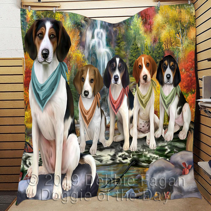 Scenic Waterfall Treeing Walker Coonhound Dogs Quilt