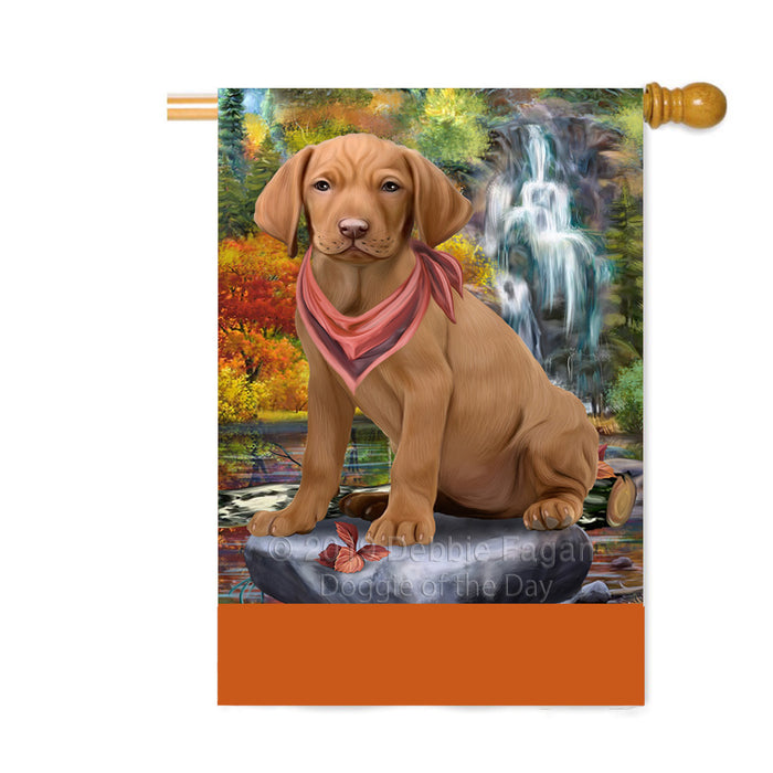 Personalized Scenic Waterfall Vizsla Dog Custom House Flag FLG-DOTD-A61220