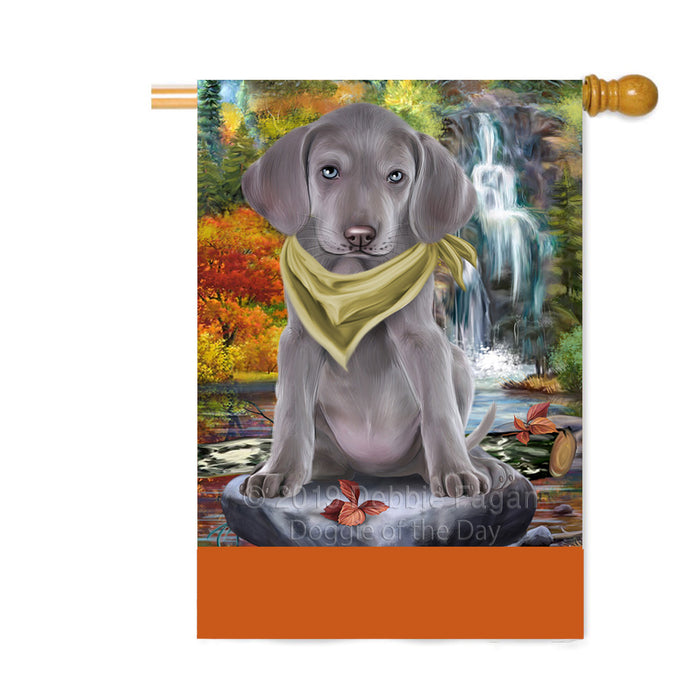 Personalized Scenic Waterfall Weimaraner Dog Custom House Flag FLG-DOTD-A61223