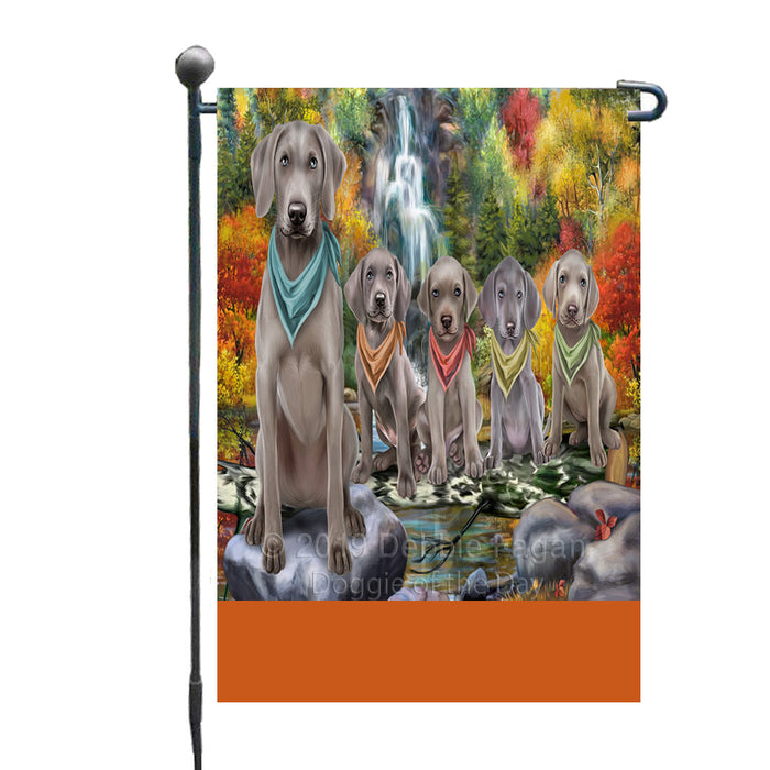Personalized Scenic Waterfall Weimaraner Dogs Custom Garden Flags GFLG-DOTD-A61166