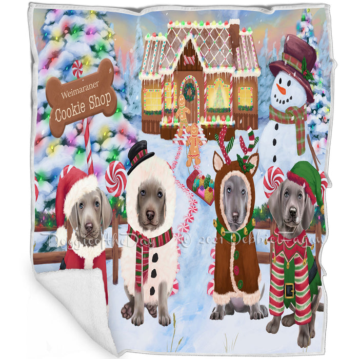 Holiday Gingerbread Cookie Shop Weimaraners Dog Blanket BLNKT129090