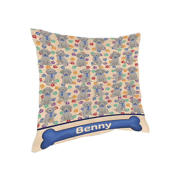 Rainbow Paw Print Weimaraner Dogs Pillow PIL84476