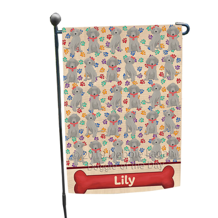 Rainbow Paw Print Weimaraner Dogs Garden Flag GFLG65344