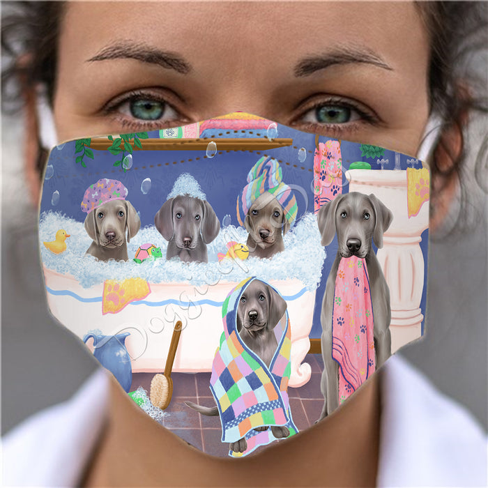 Rub A Dub Dogs In A Tub  Weimaraner Dogs Face Mask FM49553