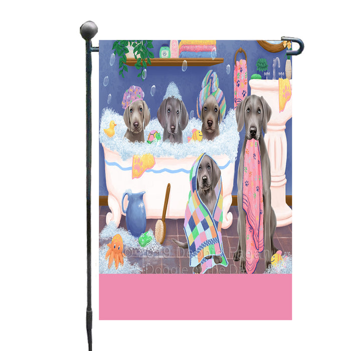 Personalized Rub A Dub Dogs In A Tub Weimaraner Dogs Custom Garden Flag GFLG64920
