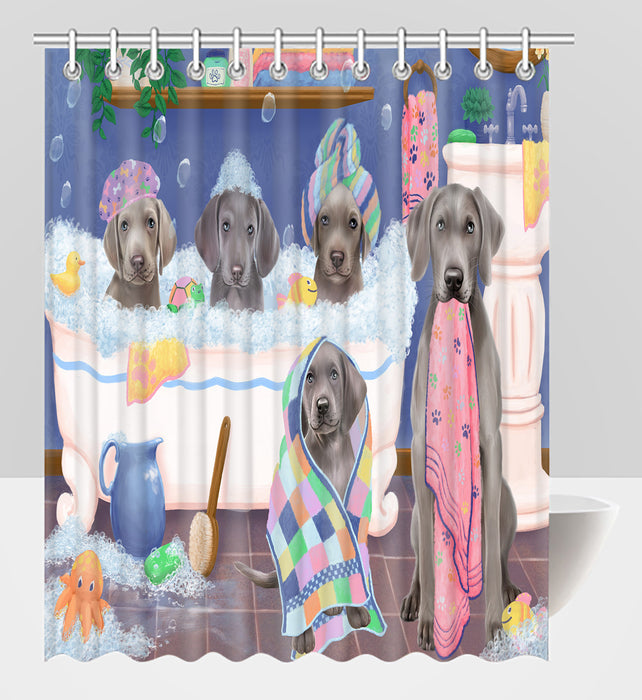 Rub A Dub Dogs In A Tub Weimaraner Dogs Shower Curtain