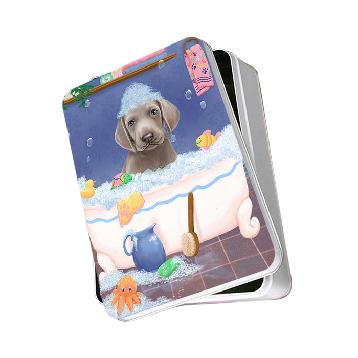 Rub A Dub Dog In A Tub Weimaraner Dog Photo Storage Tin PITN57415