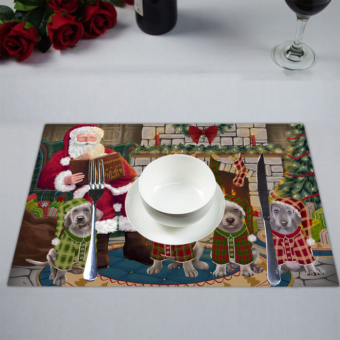 Christmas Cozy Holiday Fire Tails Weimaraner Dogs Placemat