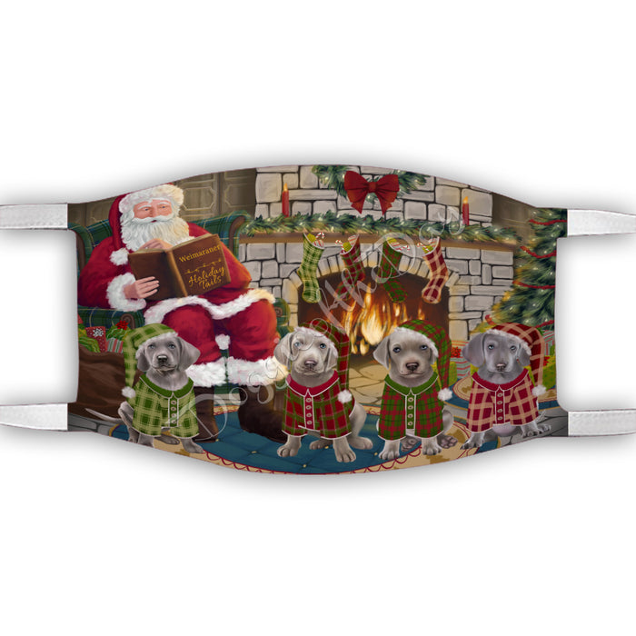 Christmas Cozy Holiday Fire Tails Weimaraner Dogs Face Mask FM48679