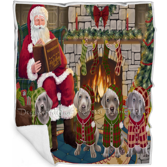 Christmas Cozy Holiday Tails Weimaraners Dog Blanket BLNKT118002