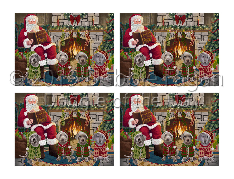 Christmas Cozy Holiday Fire Tails Weimaraner Dogs Placemat