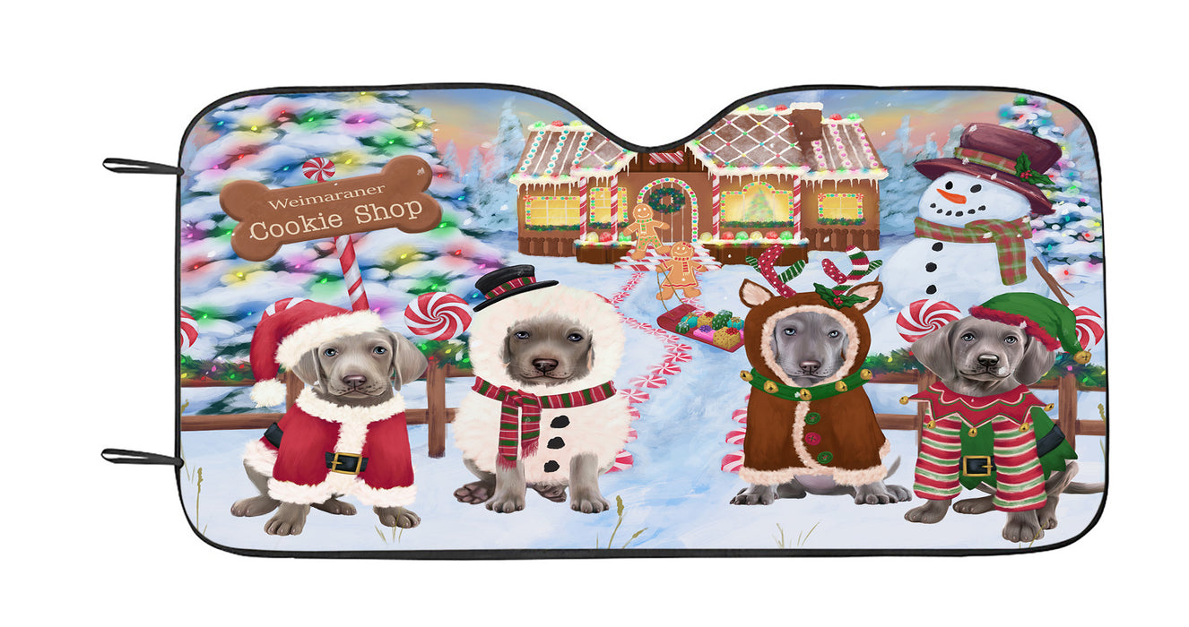 Holiday Gingerbread Cookie Weimaraner Dogs Car Sun Shade