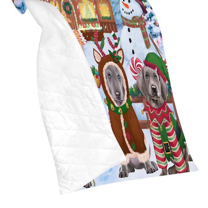 Holiday Gingerbread Cookie Weimaraner Dogs Quilt