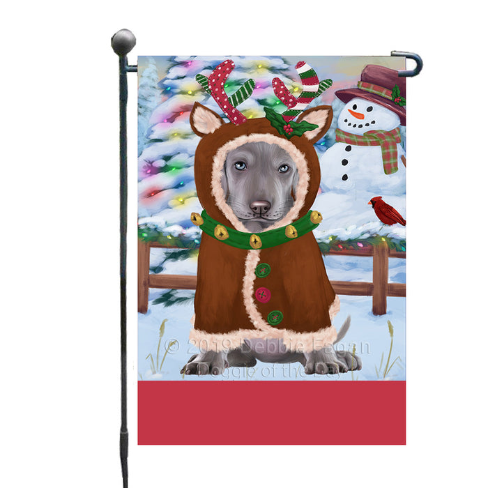 Personalized Gingerbread Candyfest Weimaraner Dog Custom Garden Flag GFLG64219