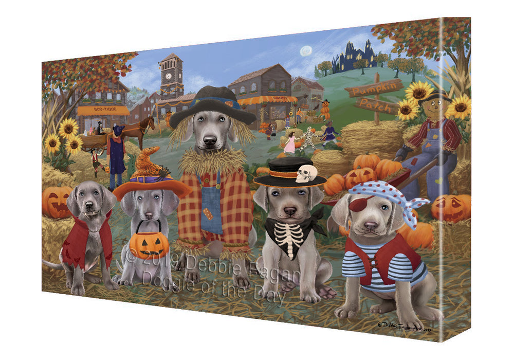Halloween 'Round Town Weimaraner Dogs Canvas Print Wall Art Décor CVS144089