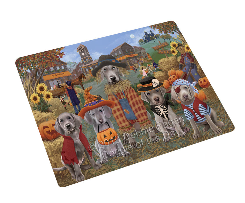 Halloween 'Round Town Weimaraner Dogs Cutting Board - For Kitchen - Scratch & Stain Resistant - Designed To Stay In Place - Easy To Clean By Hand - Perfect for Chopping Meats, Vegetables