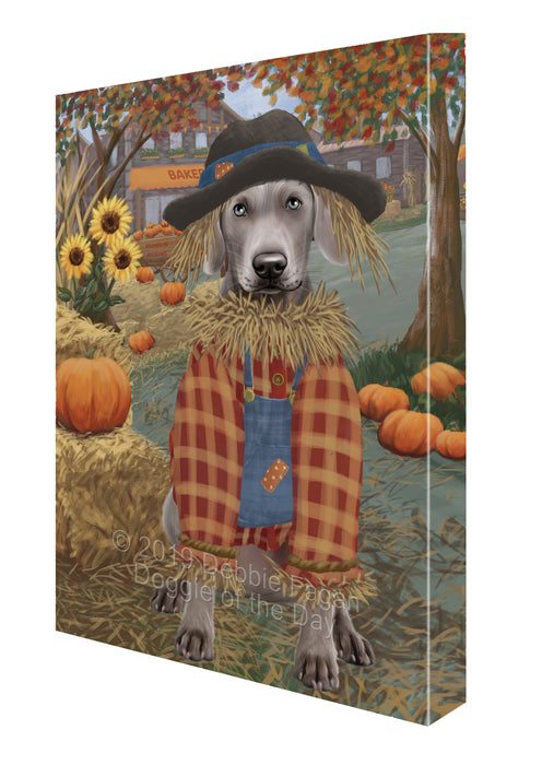 Fall Pumpkin Scarecrow Weimaraner Dogs Canvas Print Wall Art Décor CVS144638