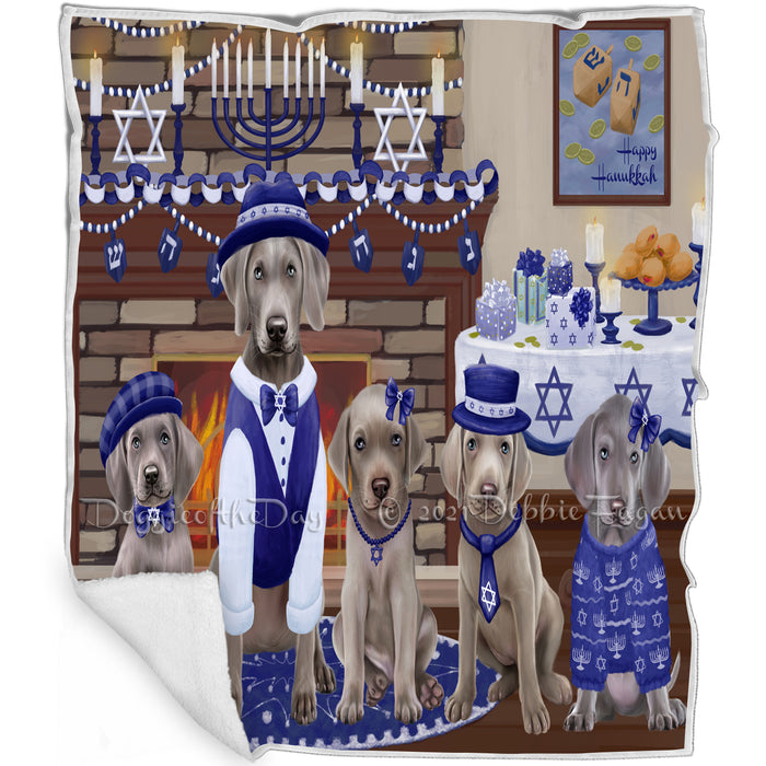 Happy Hanukkah Weimaraner Dogs Blanket BLNKT144069