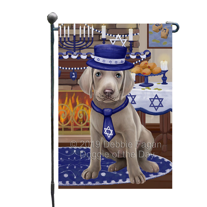 Happy Hanukkah Weimaraner Dog Garden Flag GFLG65849