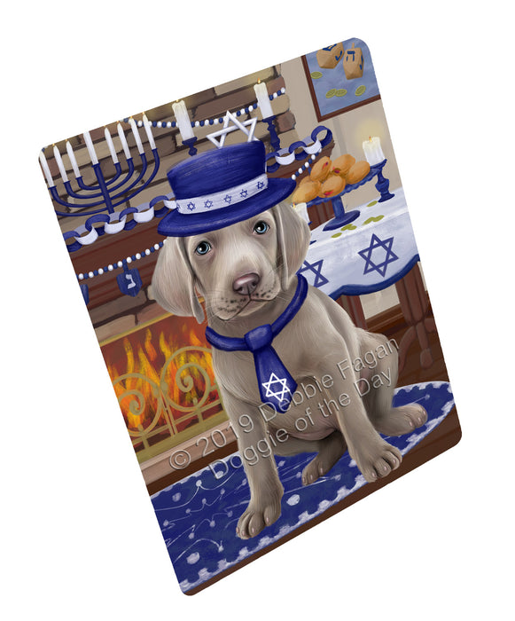 Happy Hanukkah Weimaraner Dog Cutting Board - For Kitchen - Scratch & Stain Resistant - Designed To Stay In Place - Easy To Clean By Hand - Perfect for Chopping Meats, Vegetables