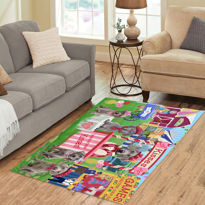 Carnival Kissing Booth Weimaraner Dogs Area Rug