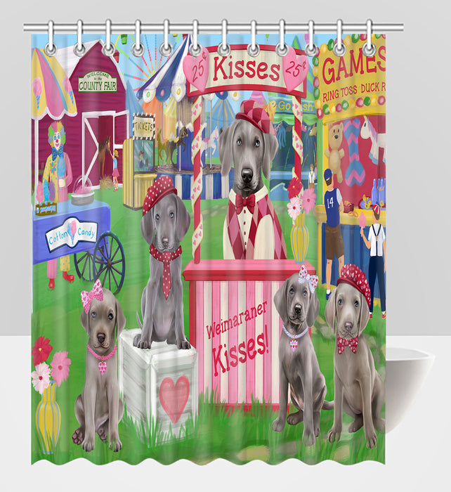 Carnival Kissing Booth Weimaraner Dogs Shower Curtain