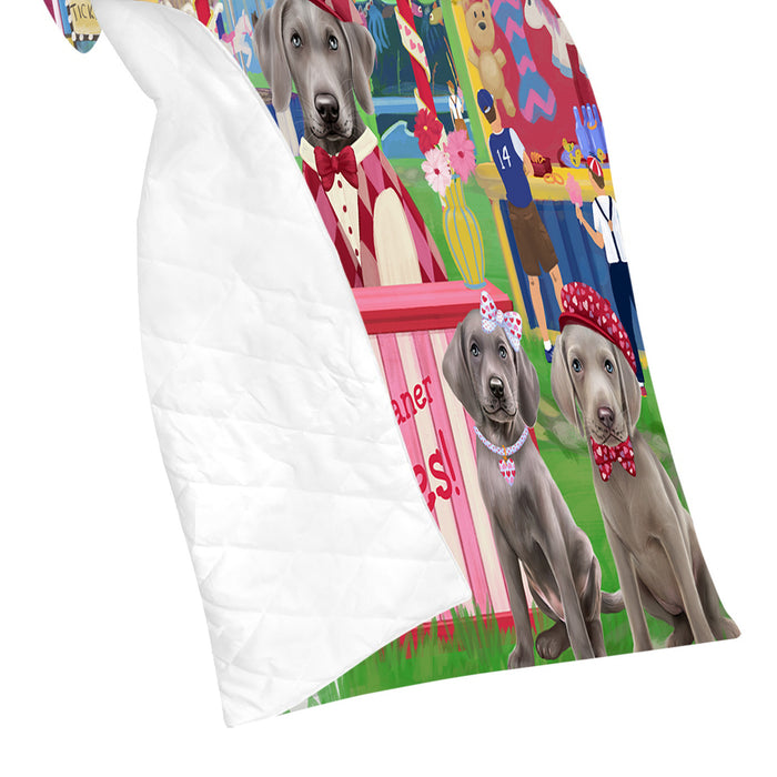 Carnival Kissing Booth Weimaraner Dogs Quilt