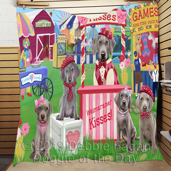 Carnival Kissing Booth Weimaraner Dogs Quilt